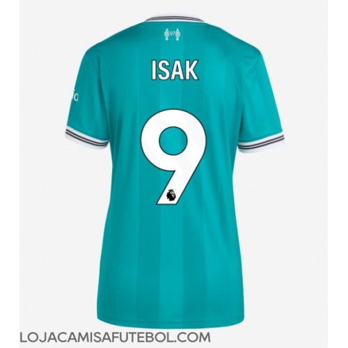 Camisa de Futebol Liverpool Alexander Isak #9 Equipamento Alternativo Mulheres 2025-26 Manga Curta Camisa de Futebol Liverpool Alexander Isak #9 Equipamento Alternativo Mulheres 2025-26 Manga Curta